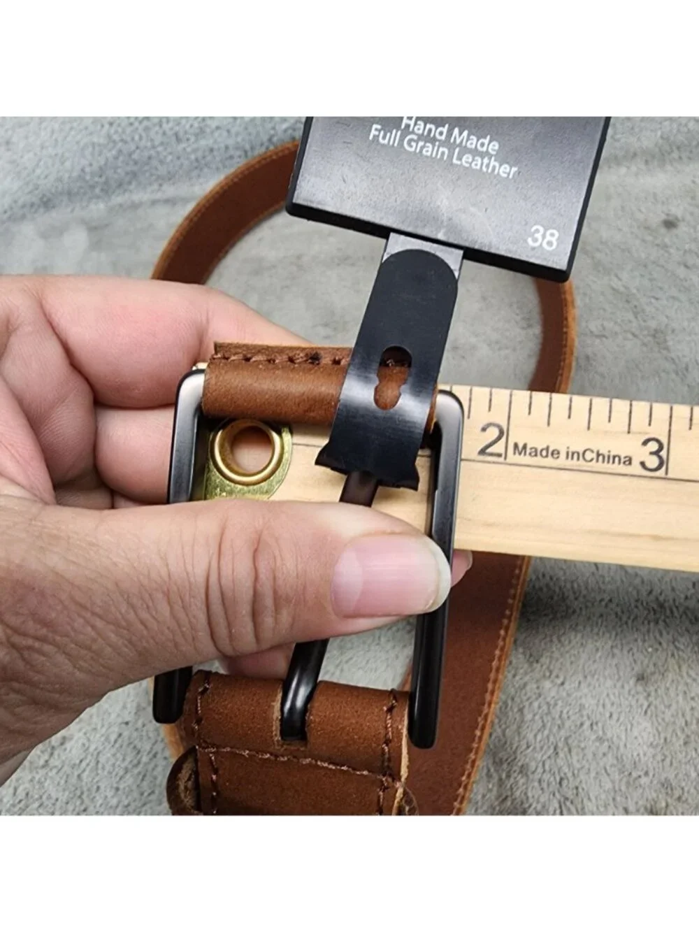 Joes Jeans Belt Mens 38 Brown Full Grain Leather Hand Made *NWT*